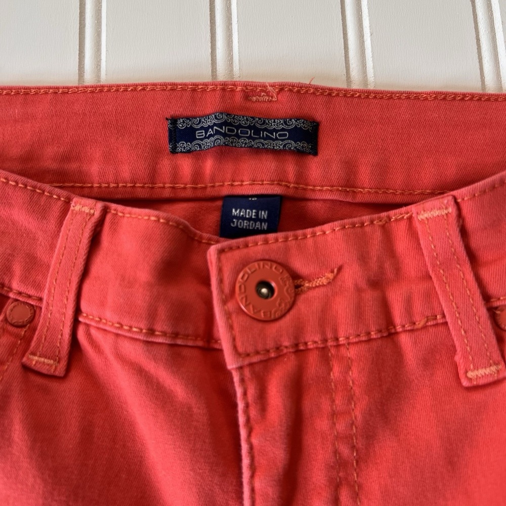 Bandolino Women's Capri Pants Size 10 Coral Pink Cotton Blend Stretch - Picture 6 of 11